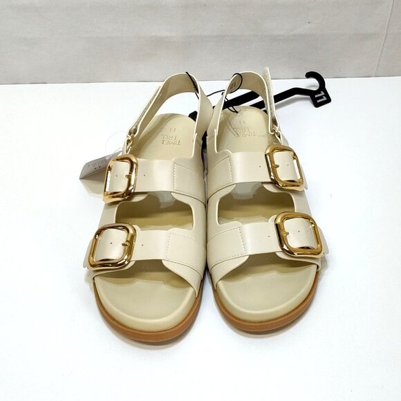 Time And Tru Dad Buckle Slingback Sandal Size 11 Bone Color Adjustable Strap NWT - Picture 5 of 8